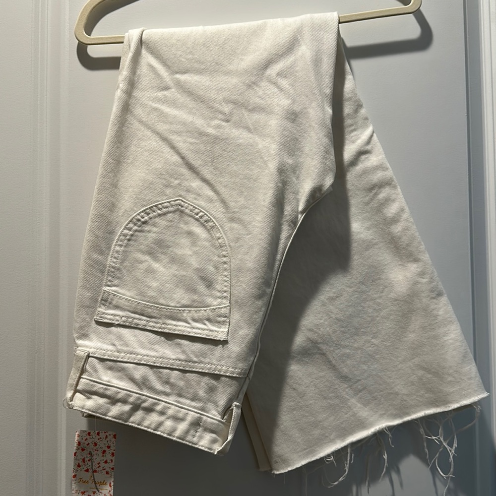 Free People Off-White Wide Leg Jeans